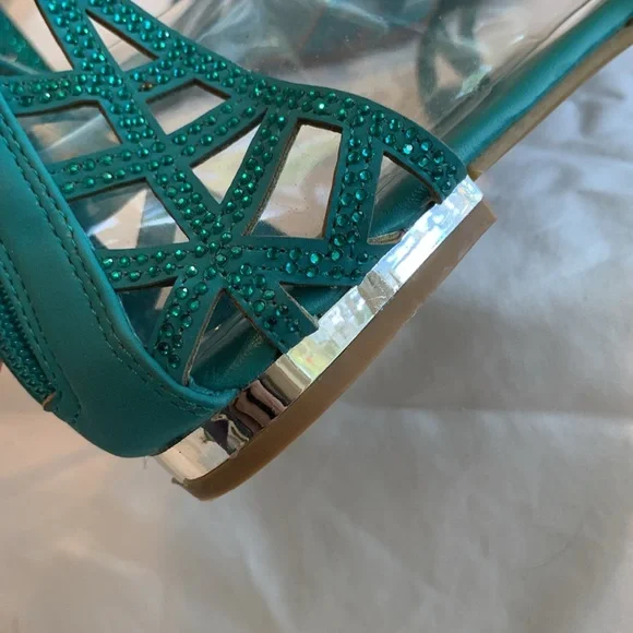 Turquoise bling sandals - Picture 4 of 5